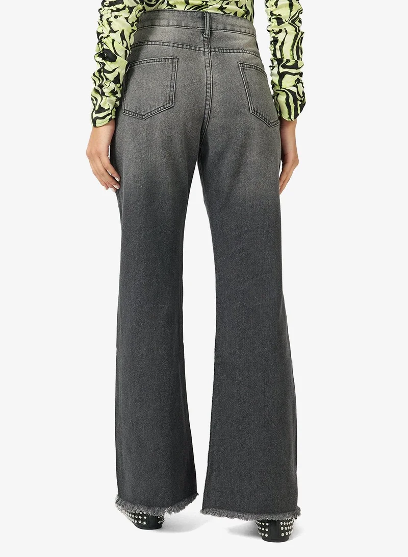 Ginger  Mid Rise Wide Leg Jeans for Women | Best Price UAE