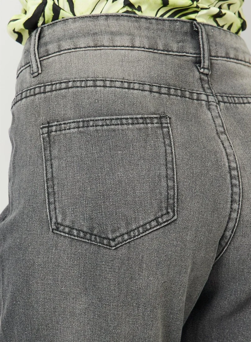 Ginger Mid Rise Wide Leg Jeans