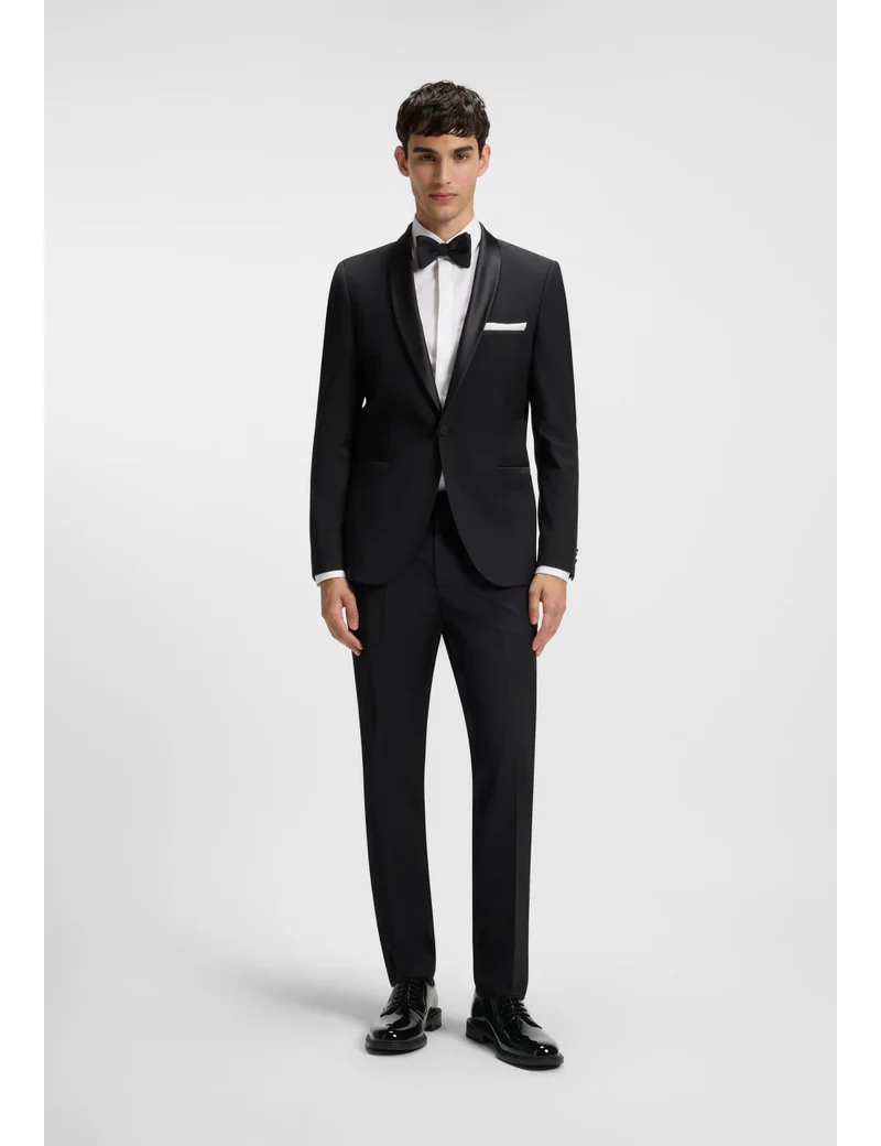 HUGO Patent-leather Derby shoes with embossed logo