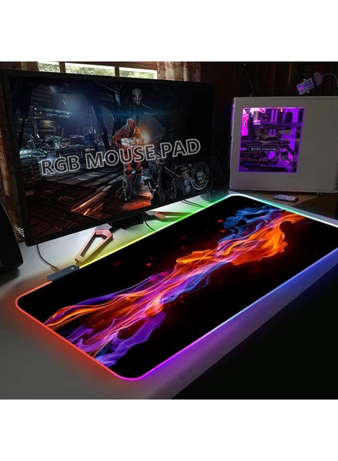 لوحة الماوس الألعاب RGB ، لوحة الماوس الكبيرة الموسعة القاعدة المطاطية المضادة للانزلاق مع 14 وضع إضاءة لوحة المفاتيح الكمبيوتر ، سطح ناعم ومقاوم للماء ، تعزيز تجربة ألعاب الكمبيوتر الخاصة بك - Image 2