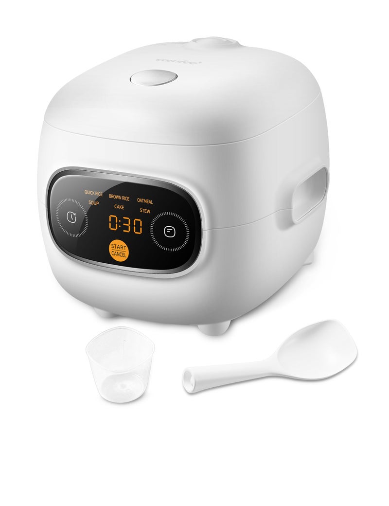COMFEE Mini Rice Cooker 4 Cups Cooked2 Cups Uncooked Portable NonStick rice maker 24 hours Timer Delay 6 Functions Fast Cooker Brown Rice Oatmeal White