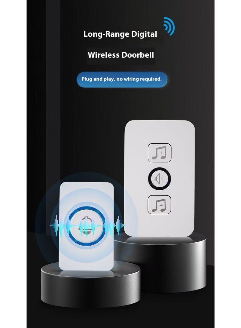 Wireless Doorbell Plug in Waterproof Doorbell 2 Receivers and 1 Transmitter for Home Office Hotel Dormitory - Image 3