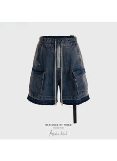 MIJKO Unisex RICK-Inspired High-Street Patchwork Denim Shorts Gradient