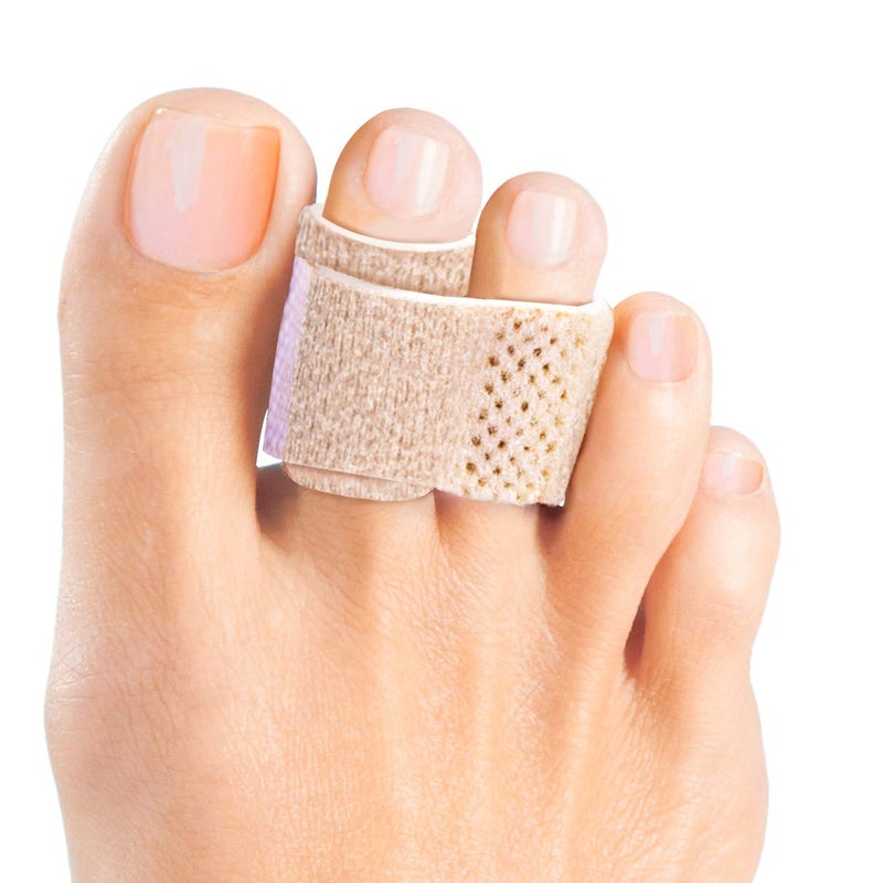 Welnove 6Pcs Hammer Toe Straightener, Hammer Toe Splints, Toe Wraps Cushioned Bandages for Correcting Hammer Toes, Broken, Bent, Curled, Crooked & Overlapping Toes (Beige) - Image 1