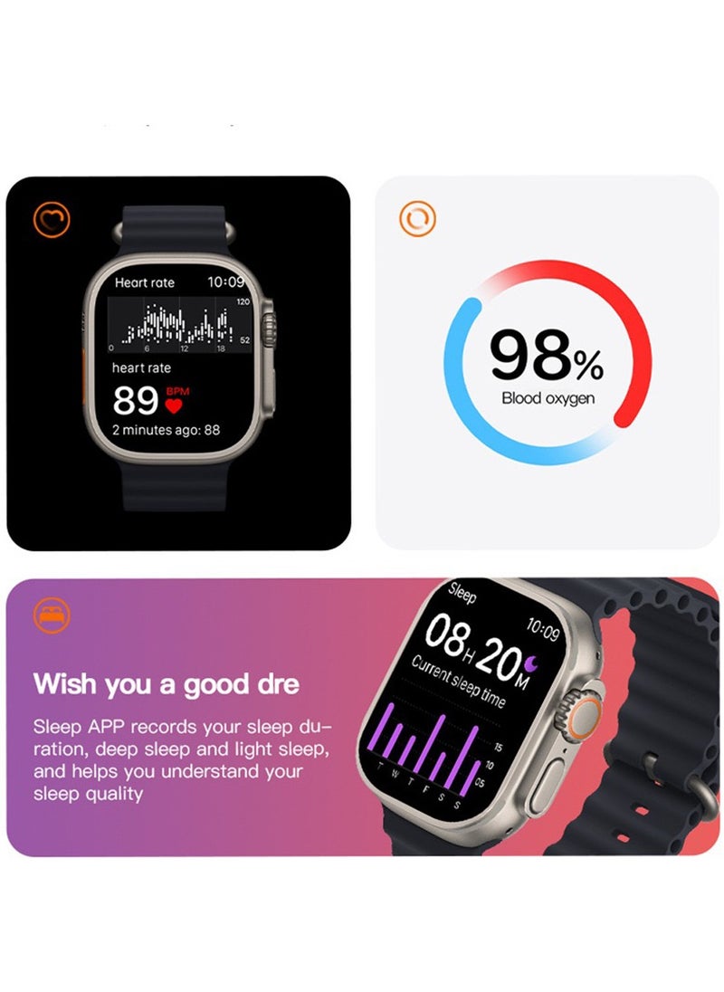 Pretocter - 2.09-inch T900 Ultra Bluetooth Smart Watch Suitable For Voice Calls, Sports, Fitness,Sleep Monitoring(Yellow) - Image 1