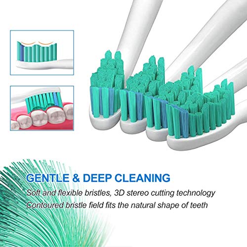 MAYCREATE® 8 Pack Electric Toothbrush Head Standard Replacement Toothbrush Heads for Philips Compatible with ProResults DiamondClean FlexCare Healthy White - Image 3