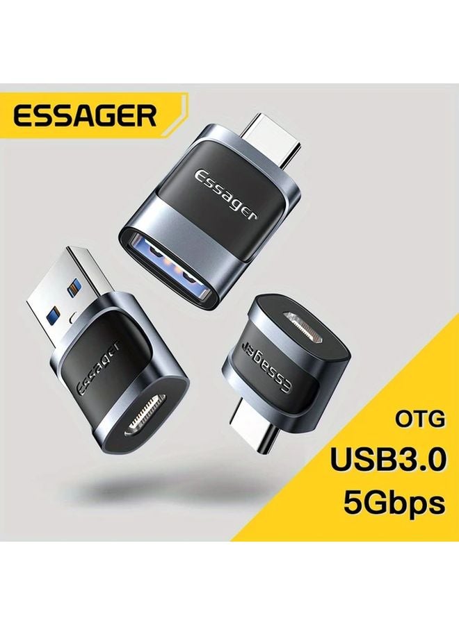 Essager OTC Type C To Micro USB Adapter Black For Macbook Xiaomi Huawei - Image 2
