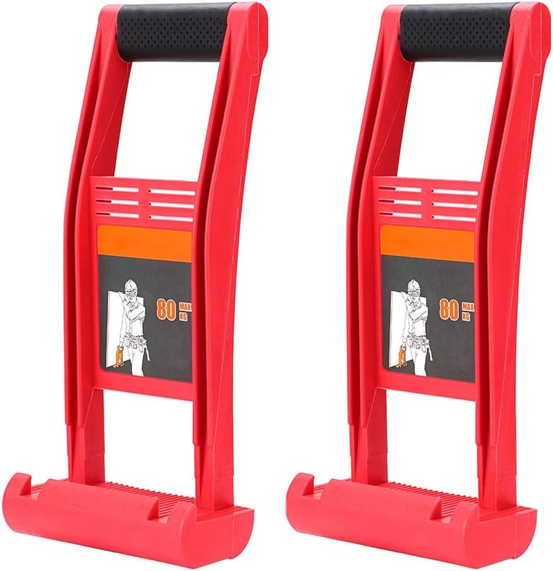 Skelang 2 Pcs Drywall Carrier, Lift and Carry Panel Mover, ABS Plastic Panel Carrier Tool, Drywall Carrying Handle with 176lbs Load Bearing, Fit to Plywood, Glass Board, Plasterboard - Image 1