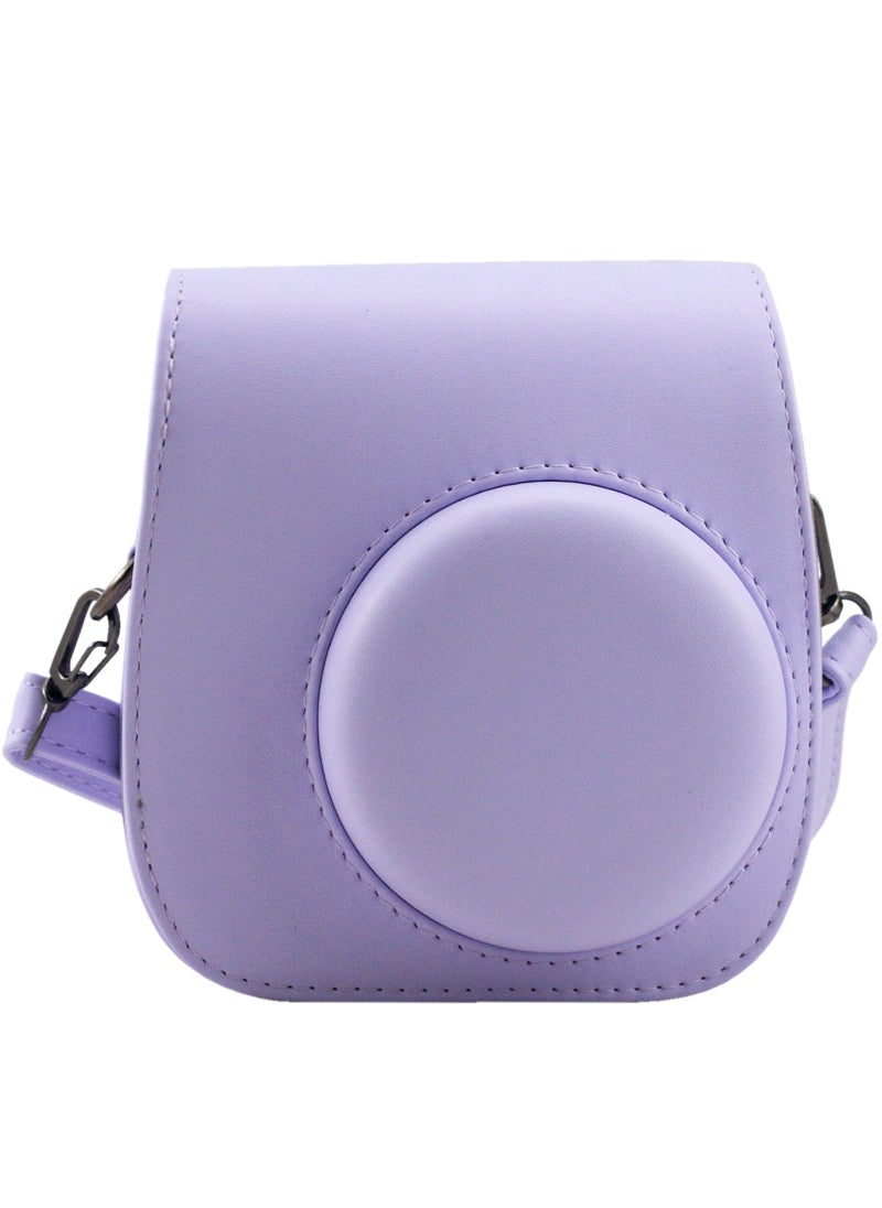 Generic New Fujifilm Instant Camera Bag Mini8/9/11/12 Solid Color Universal Camera Case Storage Bag For Photography Equipment Purple (magnetic) 