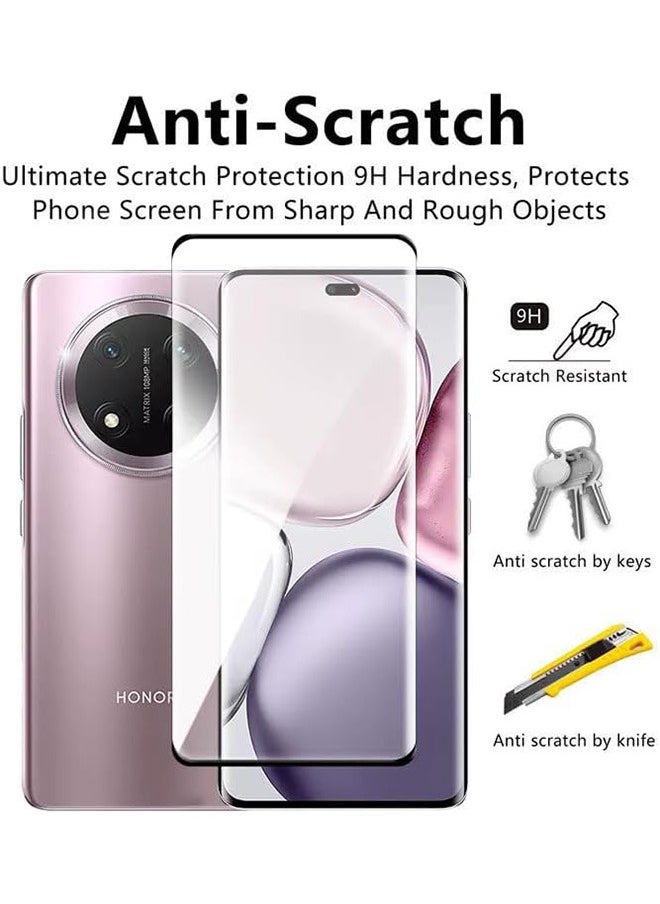 2 Pack Honor X9C 5G Screen Protector, 9H Tempered Glass Screen Protector for Honor X9C 5G, Premium 3D Curved Edge Guard Film, Case Friendly, Anti-Scratch Film(Edge Adhesive)  - Image 3