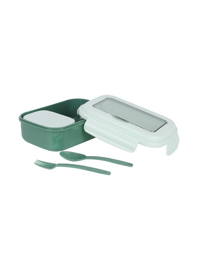 Royalford Plastic Lunch Box with Cutlery- RF12905/ 700 ml and 200 ml, Rectangle Tiffin Boxes with Airtight Lid, Fork and Spoon Assorted - Image 3