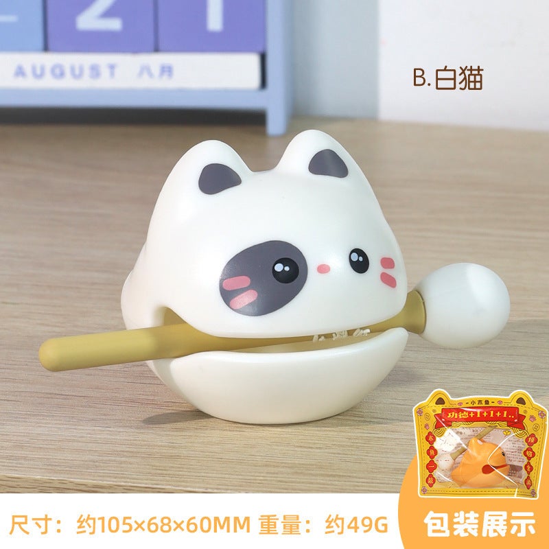 Cute Animal Wooden Fish Stress Relief Toy - Office Desk Percussion Decoration - Image 3