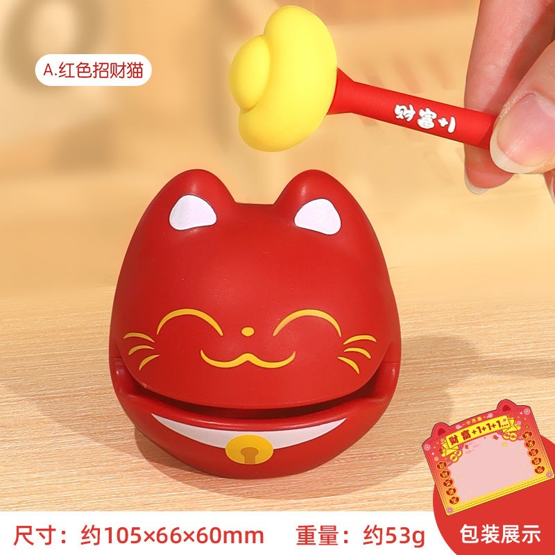 Cute Animal Wooden Fish Stress Relief Toy - Office Desk Percussion Decoration - Image 4