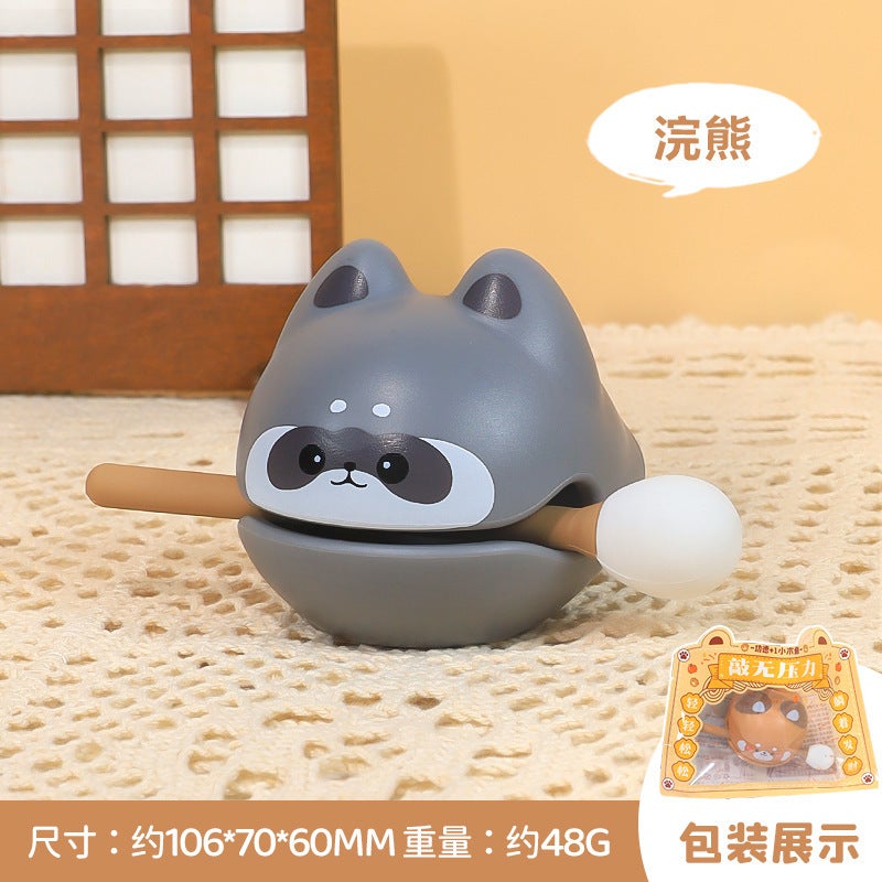 Cute Animal Wooden Fish Stress Relief Toy - Office Desk Percussion Decoration - Image 5