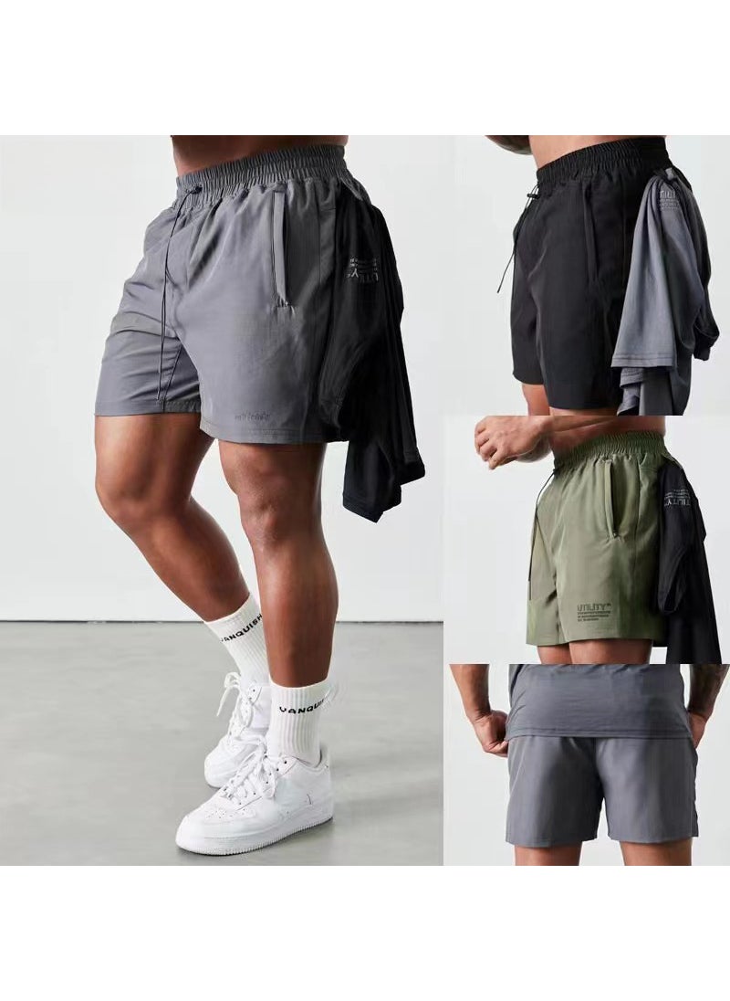 Generic - VANQUISH Mens Summer Quick-Dry Running Shorts Army Green - Image 1