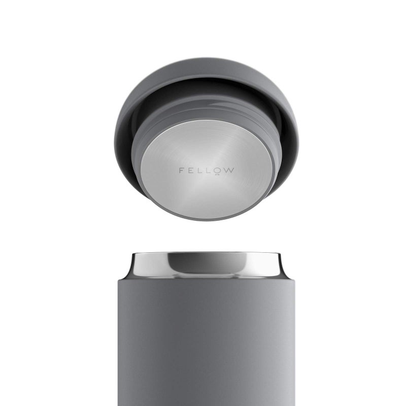 FELLOW فيللو 12 أونصة كارتر وايد ترابل ماغ - كوب قهوة معزول بالفراغ من الفولاذ المقاوم للصدأ - كوب شاي وقهوة - كوب قهوة للسفر مع داخل خزفي - رمادي غير لامع - Image 2