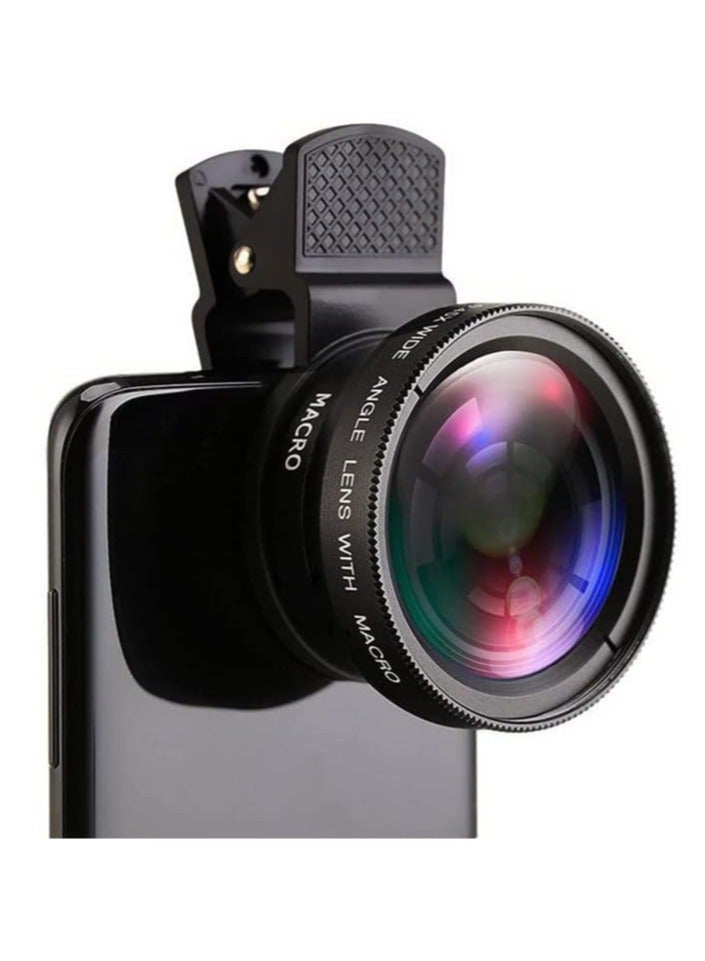 General Cell Phone Camera Lens 2 in 1 Clip-on Lens Kit 37mm 0.45X 49UV Super Wide Angle & Macro Phone Camera Lens for iPhone and Android Smartphones Cell Phones  - Image 1