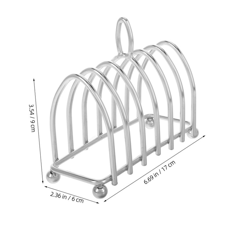 Stainless Steel Toast Rack Versatile Breakfast Holder with Ball Feet for Dining - Image 3