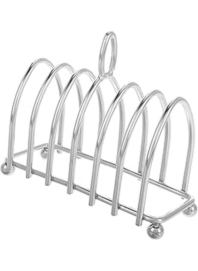 Stainless Steel Toast Rack Versatile Breakfast Holder with Ball Feet for Dining - Image 1