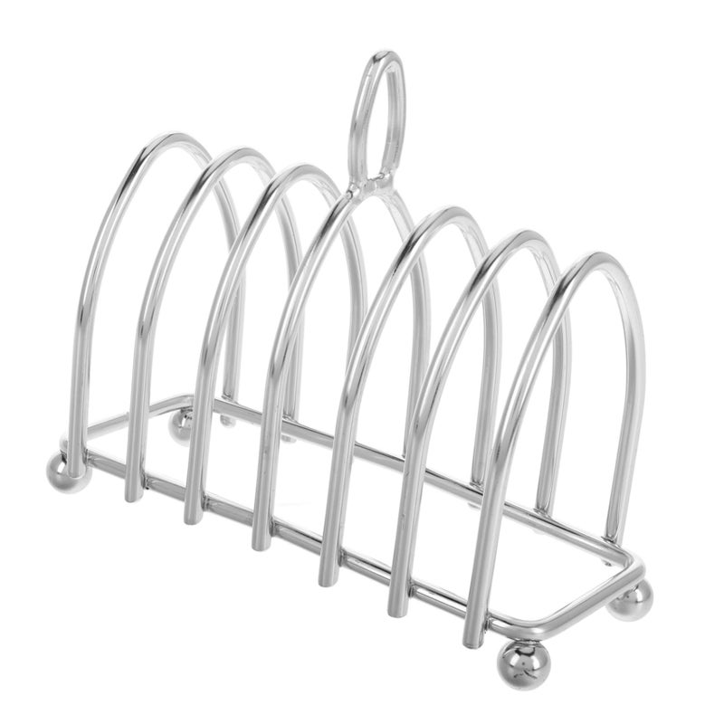 Stainless Steel Toast Rack Versatile Breakfast Holder with Ball Feet for Dining - Image 2