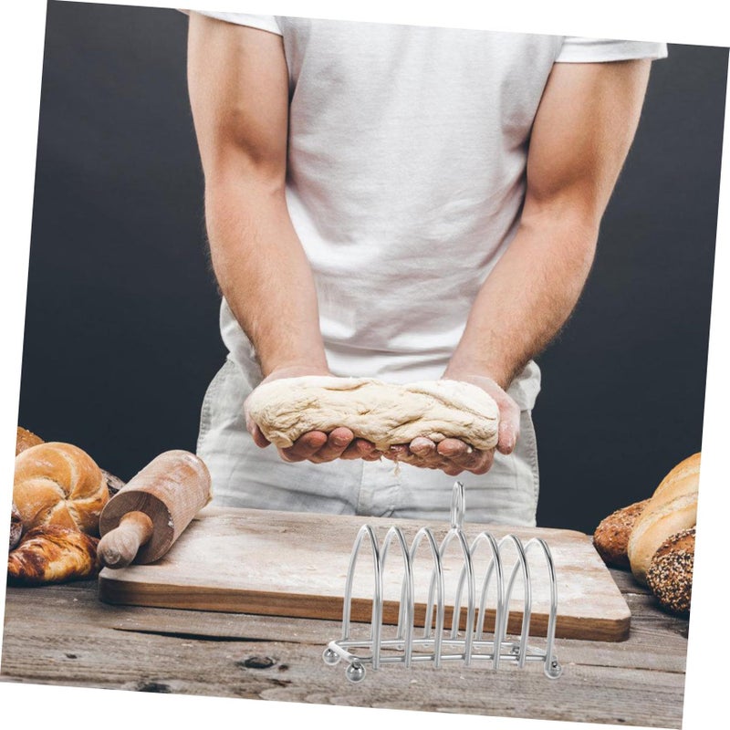 Stainless Steel Toast Rack Versatile Breakfast Holder with Ball Feet for Dining - Image 5