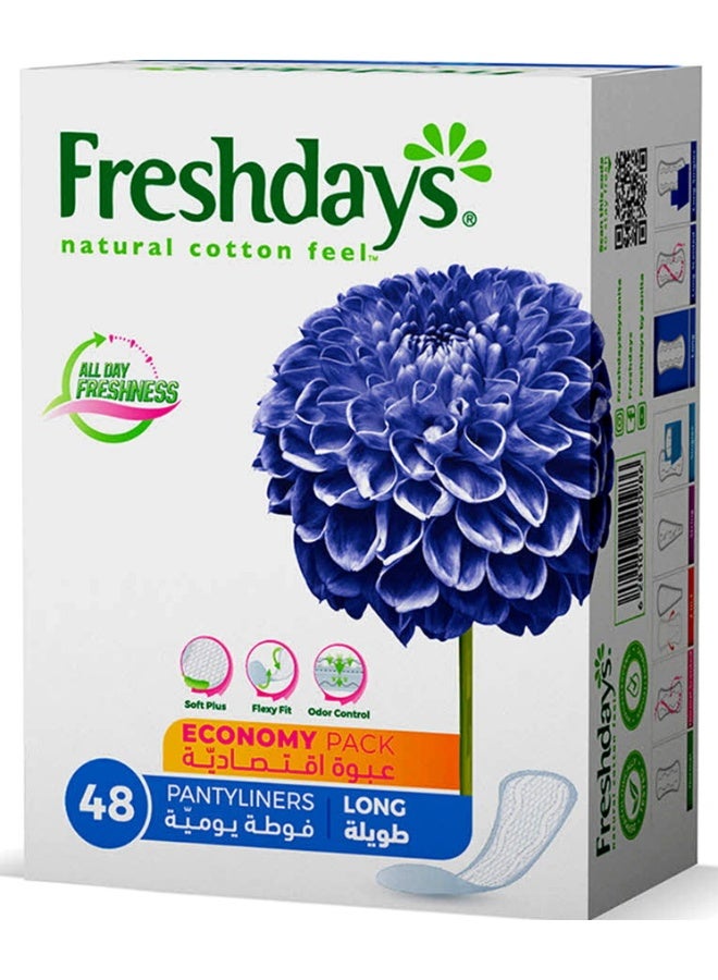 Freshdays Daily Liners Long 48 Count – Extra Coverage, Comfortable Fit & All-Day Protection - Image 1