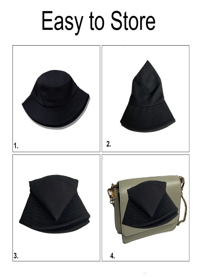 PFFY Bucket Hat for Women Men Cotton Summer Sun Beach Fishing Cap Blue - Image 4
