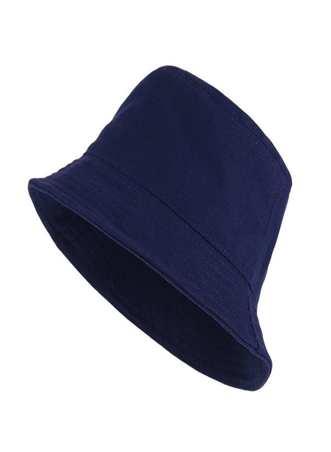 PFFY Bucket Hat for Women Men Cotton Summer Sun Beach Fishing Cap Blue - Image 1