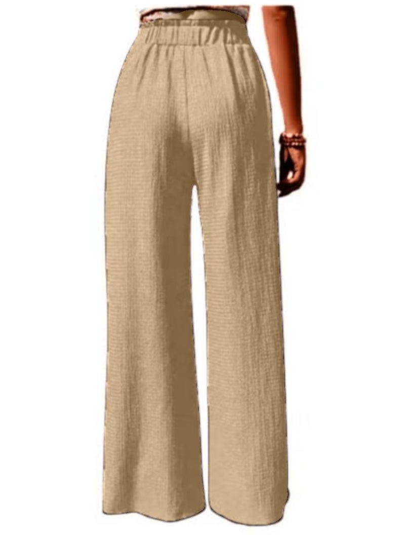 Wide Leg Tied Pants Casual High Waist Loose Pants For Spring and Summer Women's Clothing KU370 - Image 2