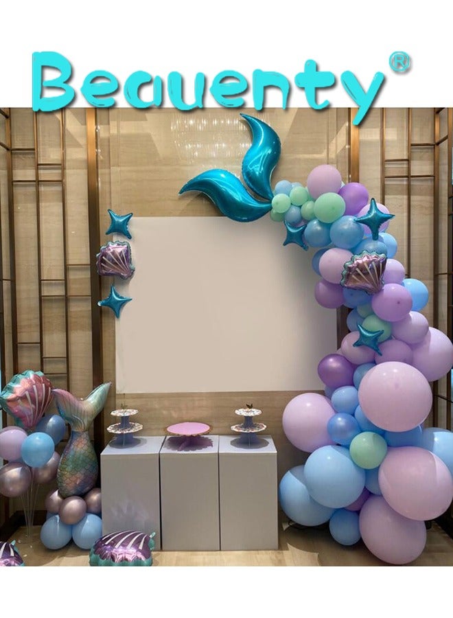 Beauenty 139-Piece Mermaid Tail Themed Decorative Balloon Set - Image 4