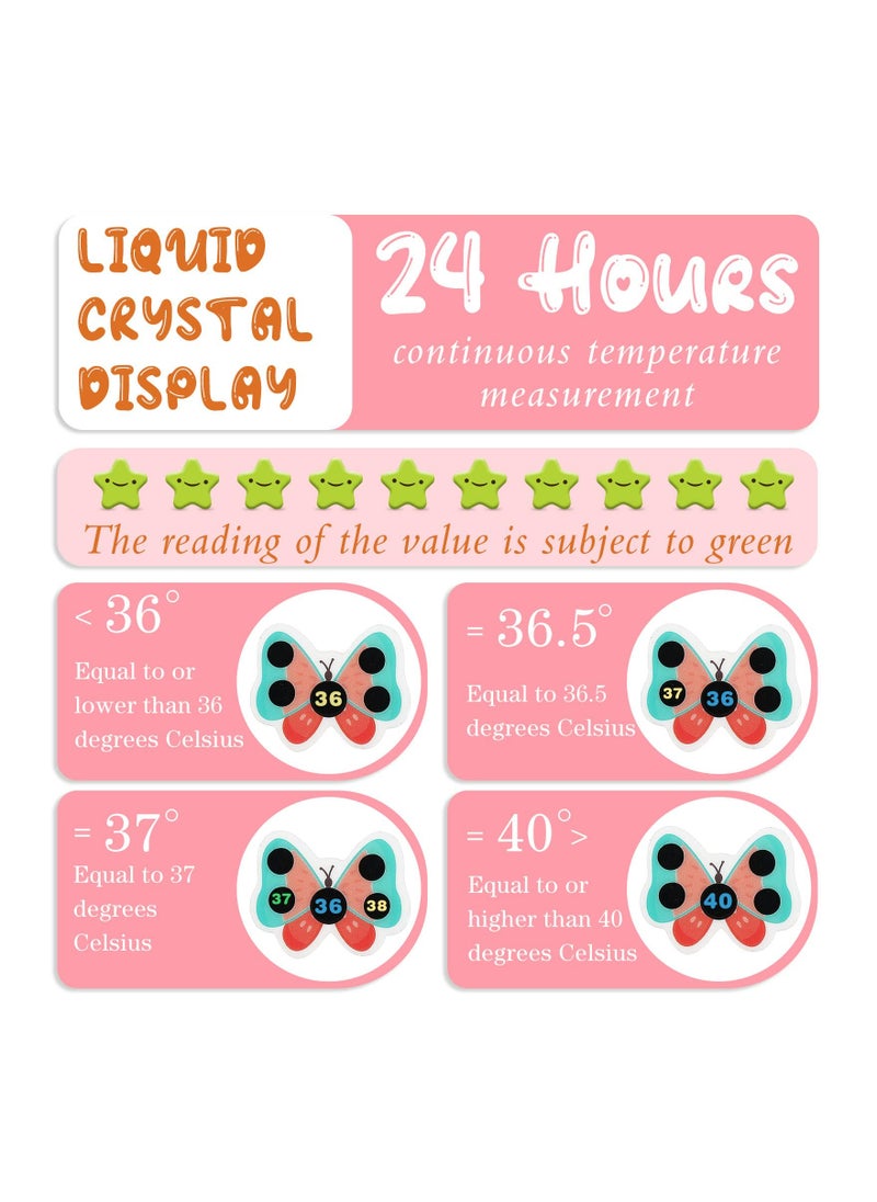 Excefore Stick-on Fever Cartoon Stickers Forehead Fever Kids Cartoon Stickers Temperature Fever Patch for Kids Baby Adults Home Office Supplies (  Style)  - Image 3