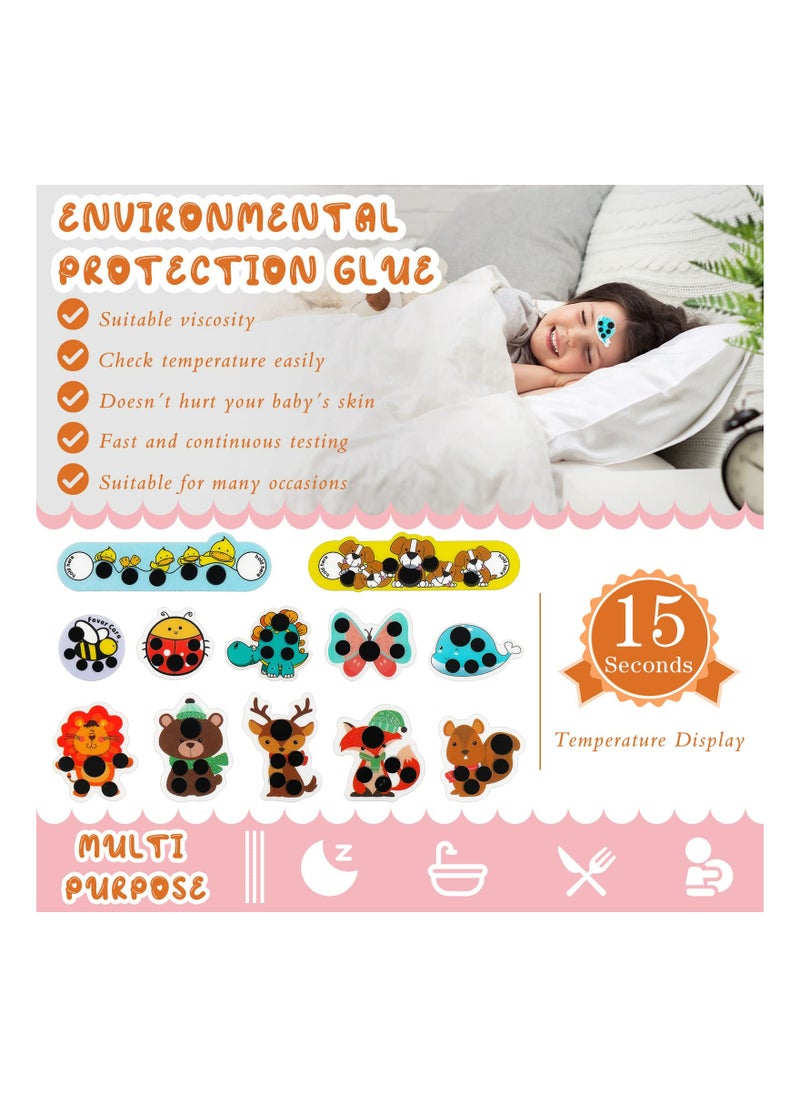Excefore Stick-on Fever Cartoon Stickers Forehead Fever Kids Cartoon Stickers Temperature Fever Patch for Kids Baby Adults Home Office Supplies (  Style)  - Image 4