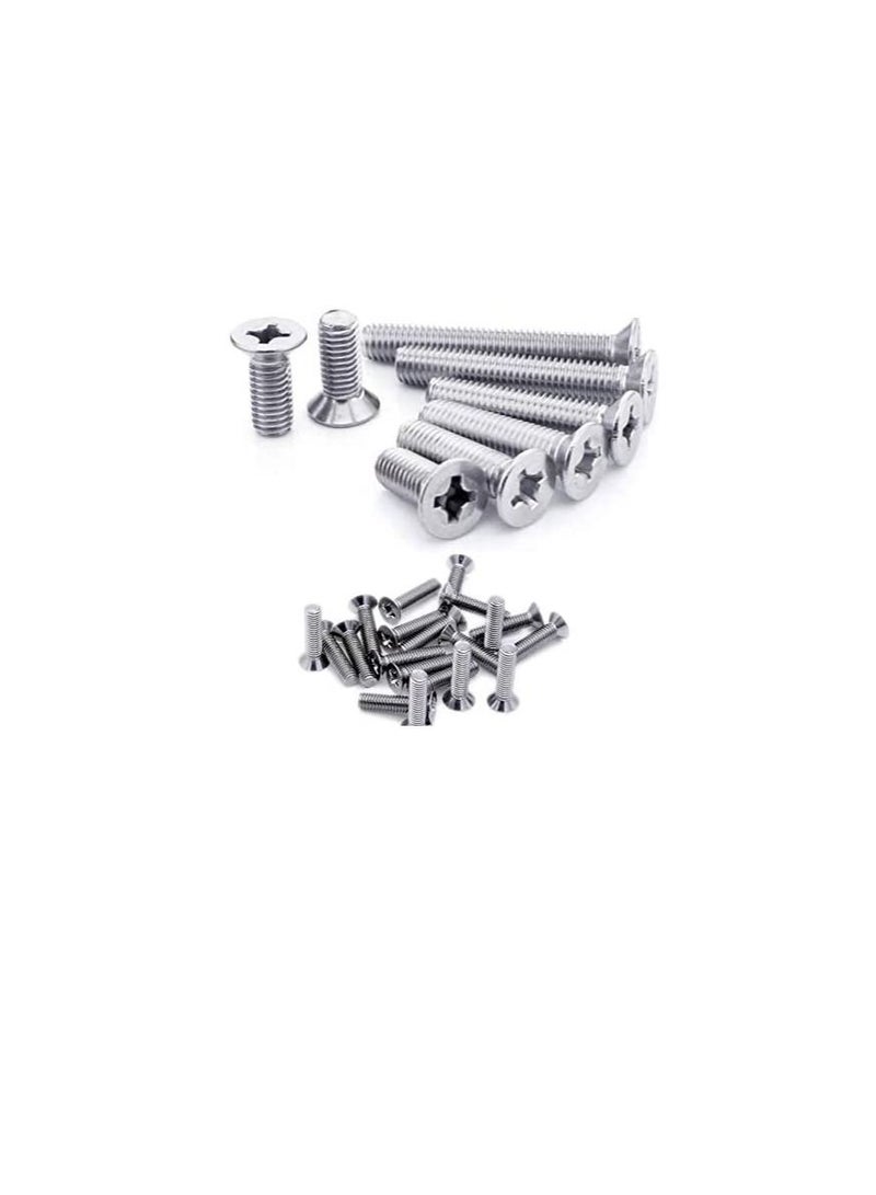 Machine Screw CSK Philip & Countersunk Head for DIY Electrical & Kitchen Furniture Pull Cabinet Door Handles Pack of 25 (M4 X 30 MM) - Image 1