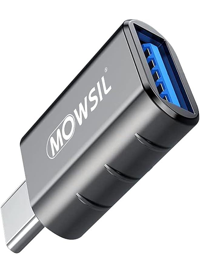 MOWSIL Type-C to USB 3.0 Converter, 5 cm Length, Grey - Image 1