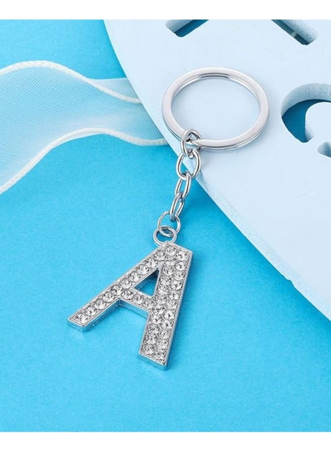 ميدالية مفاتيح أنيقة ومميزة بتصميم حرف A مرصعة بكريستال لامع