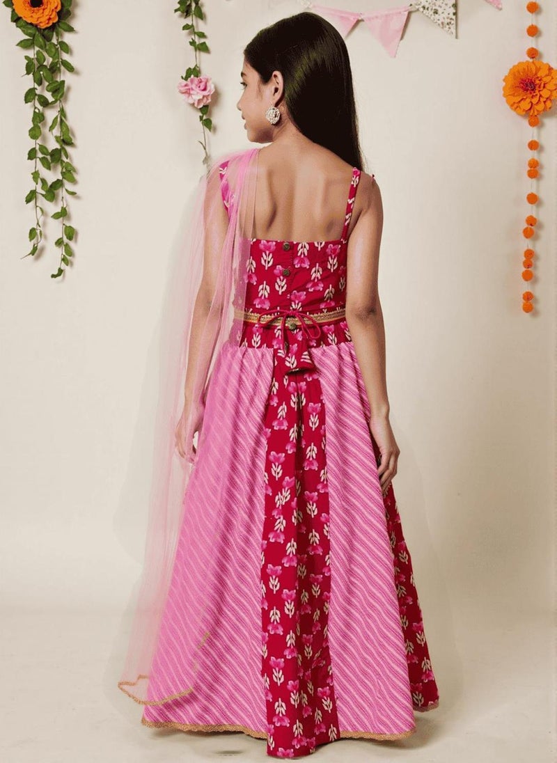 نوتيناتي طقم فتيات وطني أحمر احتفالي - قطن مريح وأنيق - Image 2