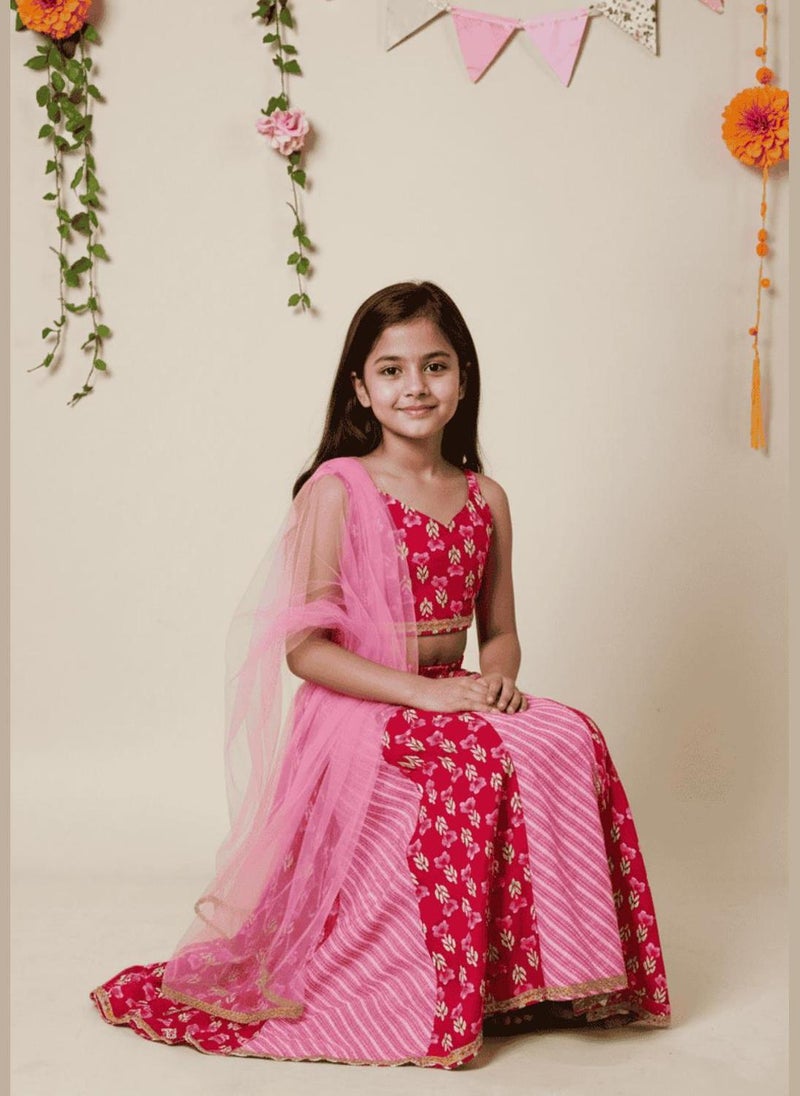 نوتيناتي طقم فتيات وطني أحمر احتفالي - قطن مريح وأنيق - Image 3