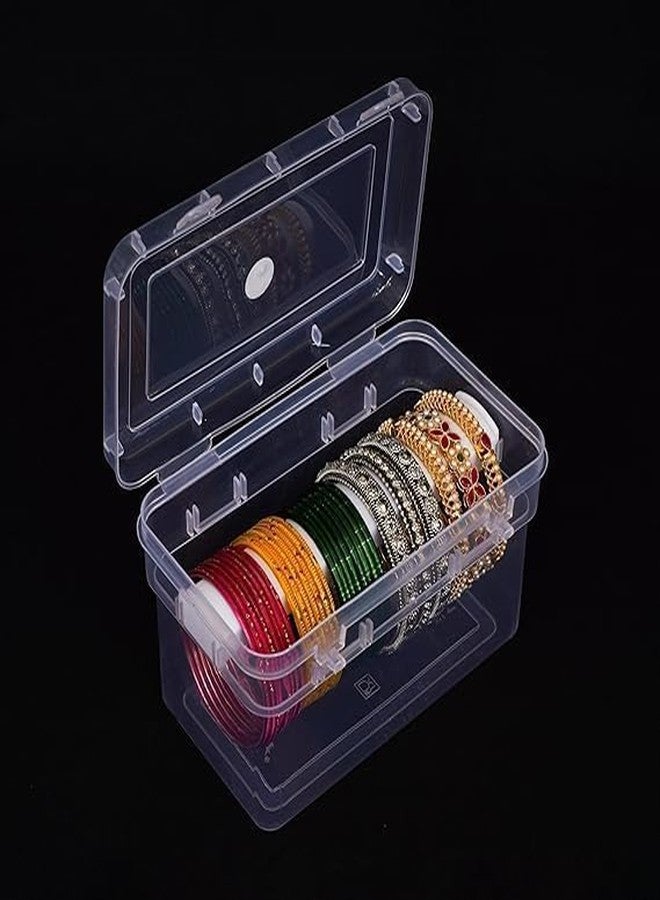 MFN Plastic Stylish Mini Bangle Box Chudi Set Organizer Jewellery Storage Display Box for Bangles Chudi Bracelet Wrist Watch Hair Bands Scrunchies Accessories, Transparent - Image 2