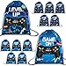 Eccliy 20 Pcs Video Game Party Favor Bags Gamer Birthday Party Drawstring Bags for Kids Boys Girls 12 x 10 Inch Gaming Goodie Treat for Game on Theme Decorations SuppliesBlueFresh Style - Image 2