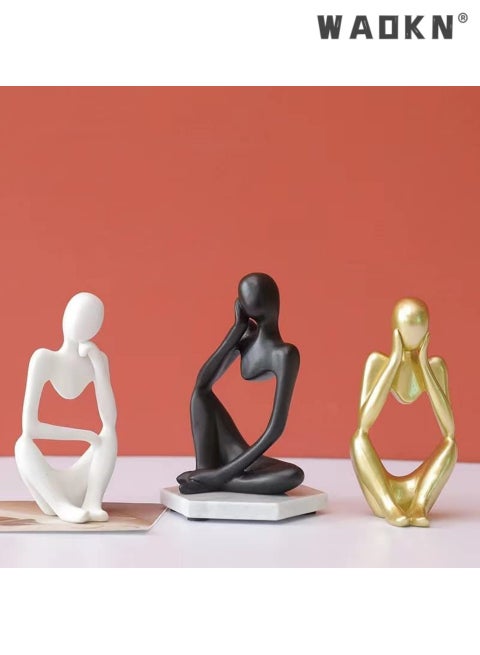 3 صور ضوء عصري فخم غرفة المعيشة ديكور تجريدي الراتنج المنحوتات الزخرفة الفن تمثال ديكور المنزل الحديث ميني تجريدي الشخصية الإبداعية للمكتب رف الكتب تلفزيون الوقوف الجدول