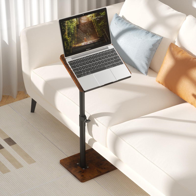 YUHFERA Sofa Armrest Tray Table for Couch - 360Â° Swivel Height Adjustable End for Small Spaces, Snack Side Table for Bed or Chair with Phone & Tablet Slot (Rich,Angle Adjustable) - Image 4
