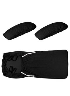 Tatuo 3 Pcs Computer Office Chair Cover Universal Rotating Chair Slipcovers Protector Removable Washable Office Chair Armrest Covers With Zipper For High Back Chair Seat Backrest (Black Large)  - Image 3