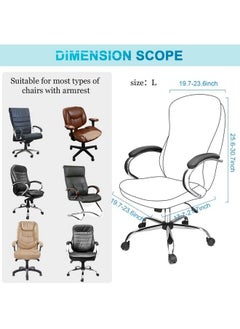 Tatuo 3 Pcs Computer Office Chair Cover Universal Rotating Chair Slipcovers Protector Removable Washable Office Chair Armrest Covers With Zipper For High Back Chair Seat Backrest (Black Large)  - Image 5