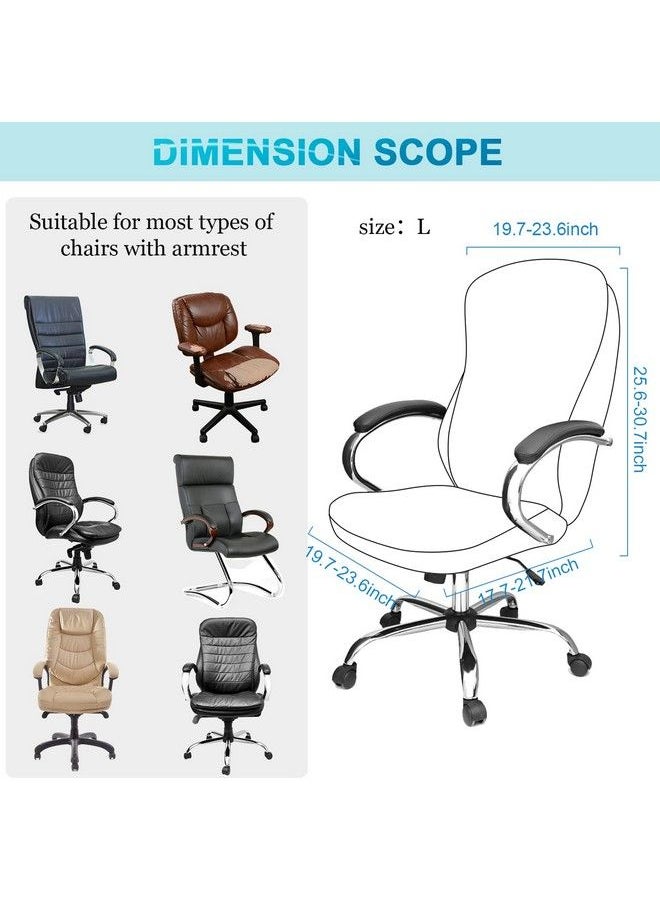 Tatuo 3 Pcs Computer Office Chair Cover Universal Rotating Chair Slipcovers Protector Removable Washable Office Chair Armrest Covers With Zipper For High Back Chair Seat Backrest (Black Large)  - Image 5