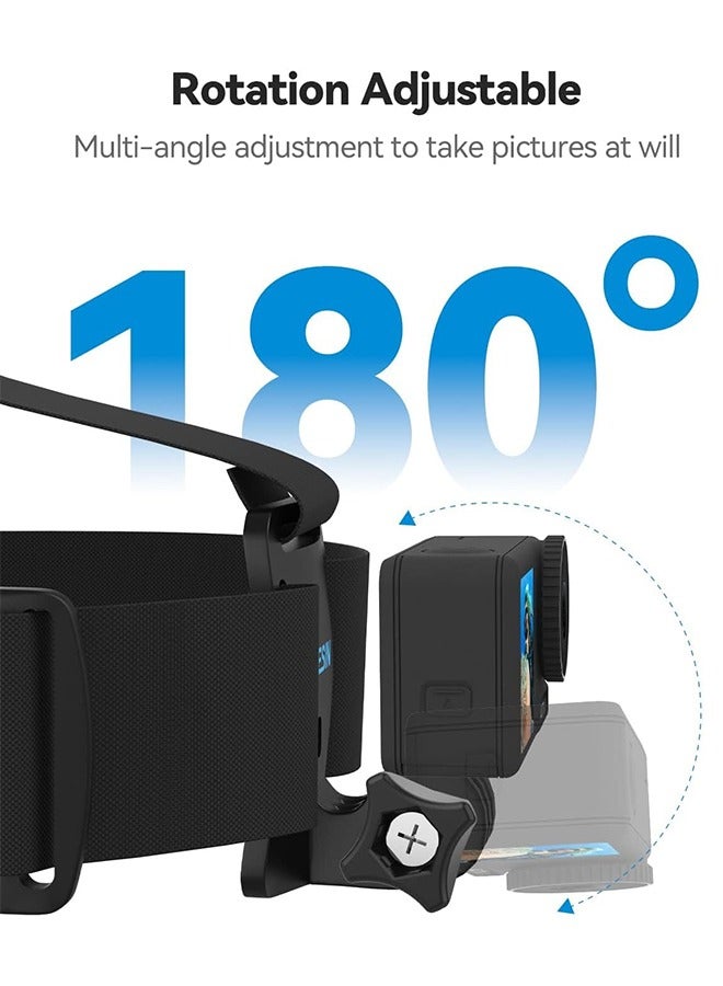 Captaintech Chest Mount Harness Chesty Vest Head Mount Strap for Action Camera Compatible with GoPro Hero 11/ 10/ 9/ 8/ Max/ Go Pro Hero 7/ 6/ 5/ 4/  Session/ 3+/ 3/ Hero (2018)/ Fusion/ DJI Osmo/ AKASO - Image 2