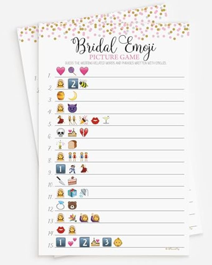All-Ewired-Up Bridal Shower Emoji Picture Game (50-sheets) - Image 1
