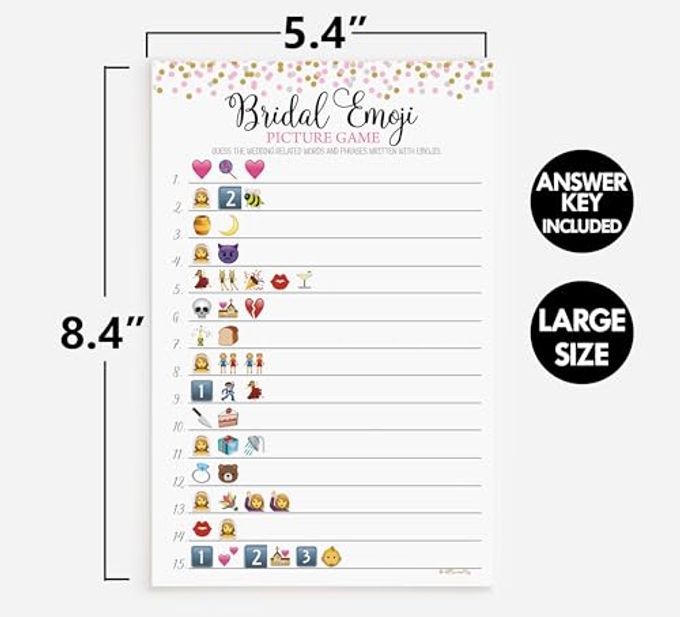 All-Ewired-Up Bridal Shower Emoji Picture Game (50-sheets) - Image 3
