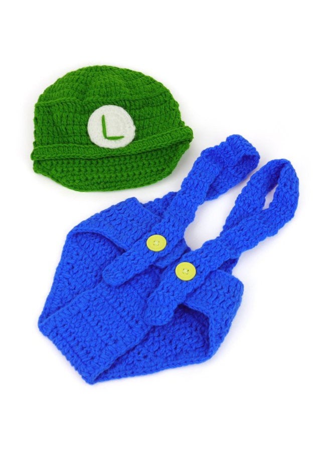 Armycrew Mario and Luigi Infant 2 Piece Outfit Crochet Hat and Pants - LUIGI GREEN - Image 5