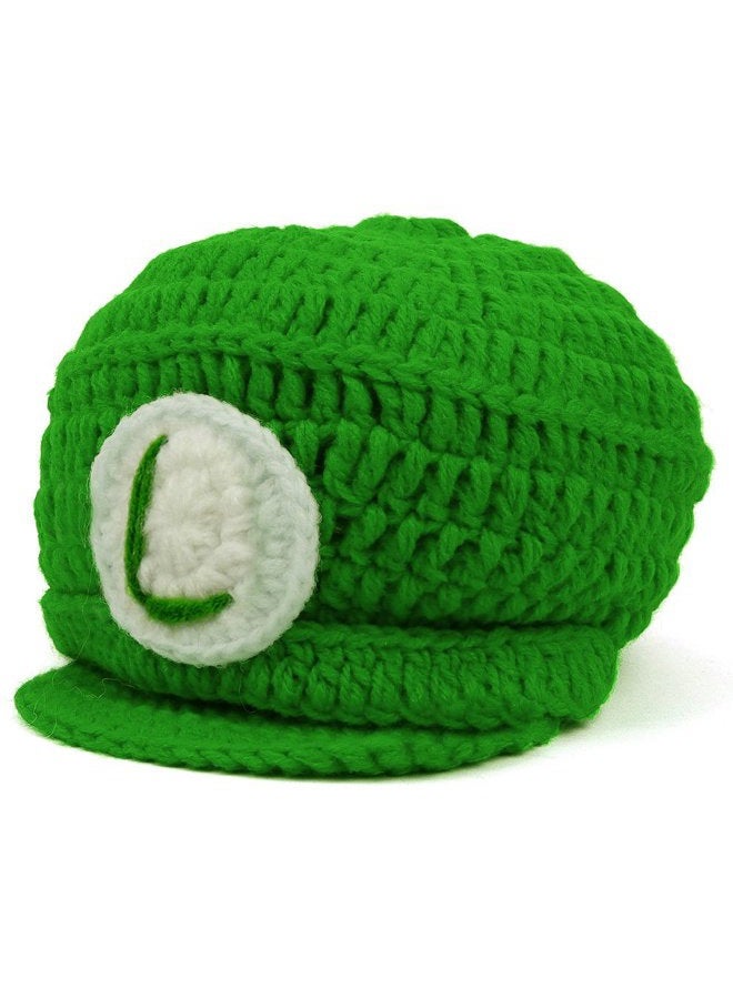 Armycrew Mario and Luigi Infant 2 Piece Outfit Crochet Hat and Pants - LUIGI GREEN - Image 2