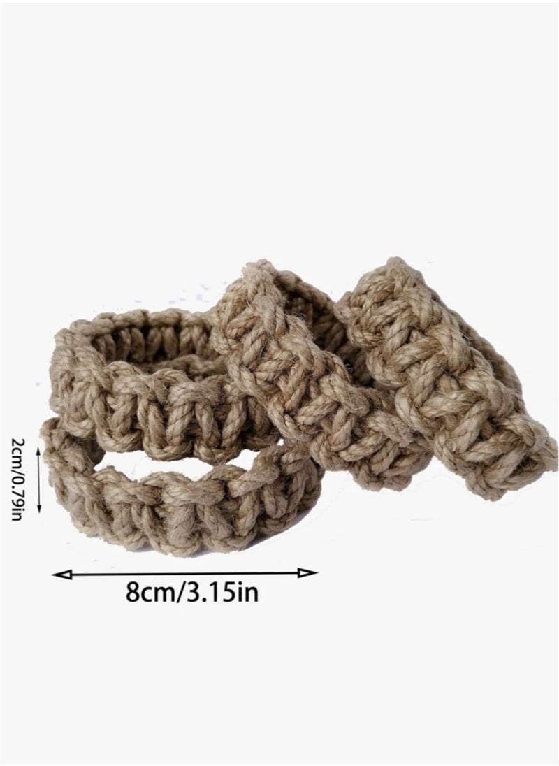 Kutis - 2-Piece Curtain Holdback Boho Braided Design Curtain Tieback Brown Cotton And Linen 8x2 Centimeter - Image 1